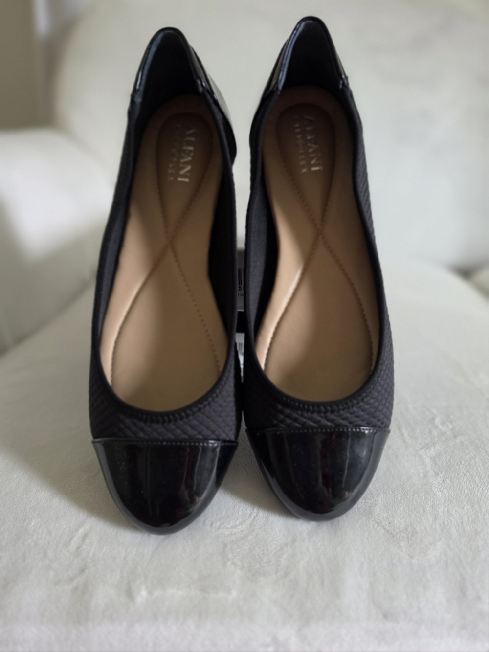 Alfani Black Cap-Toe Ballet Flats 8.5